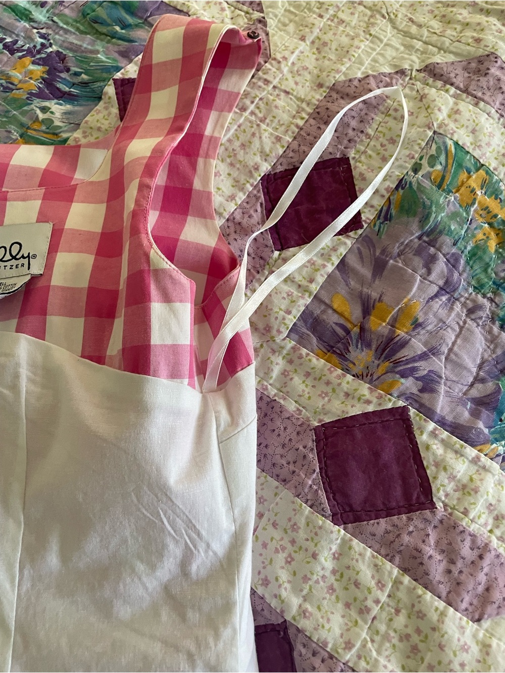 Vintage Y2K Lilly Pulitzer Shift Dress Pink White Gingham Daisy’s EUC Size 10 - Picture 12 of 12